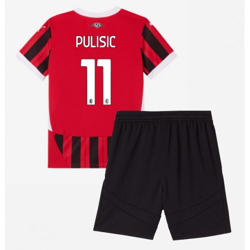 AC Milan Christian Pulisic #11 Domaci Dres za djecu 2024-25 Kratak Rukav (+ Kratke hlače)